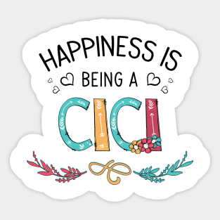 Happiness Is Being A Cici Wildflowers Valentines Mothers Day Sticker